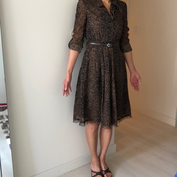 Elie Tahari leopard print ruffle dress - Picture 8 of 8